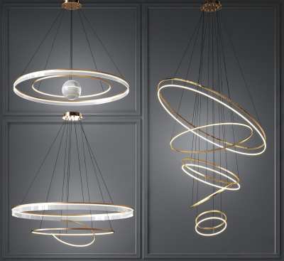 现代吊灯组合3D模型下载